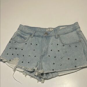 Women’s Studded Light Blue Denim Shorts cutoffs 100% cotton size 6 cotton on